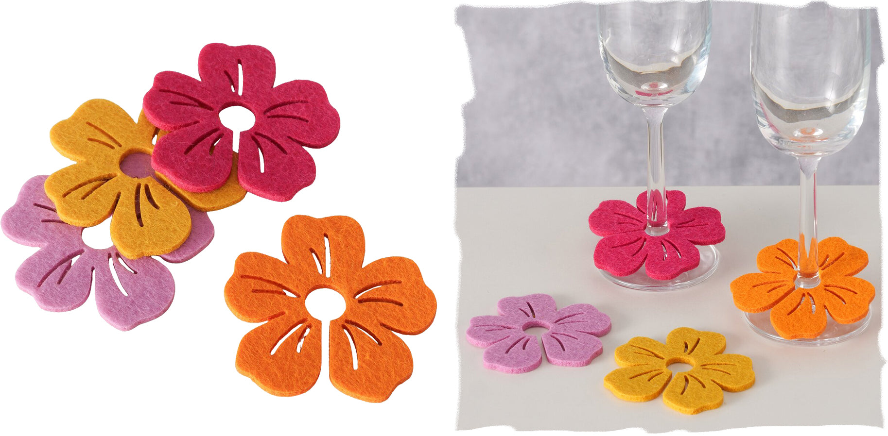 SET 4 SEGNABICCHIERI HIBISCUS - BOLTZE