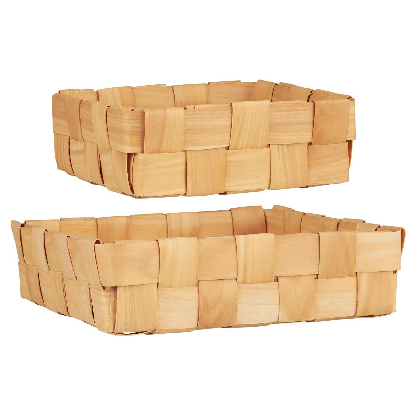 SET DI CESTI DI 2 QUADRATI IN LEGNO INTRECCIATO IB LAURSEN