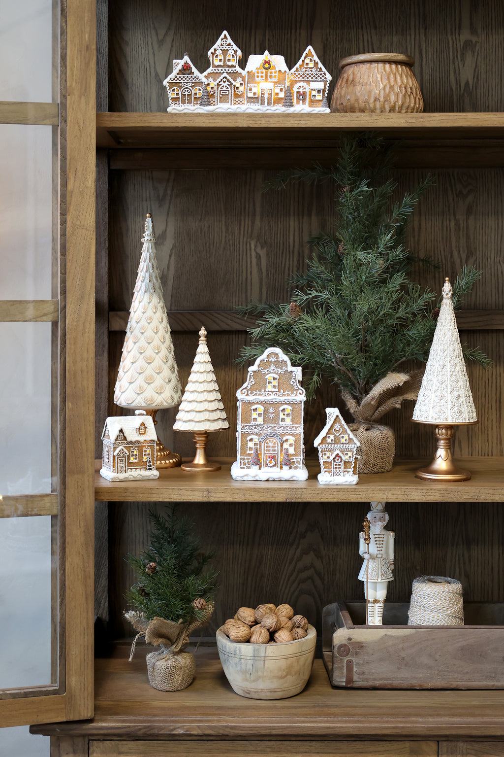 CASA DI PAN DI ZENZERO DI NATALE CON LED CHIC ANTIQUE