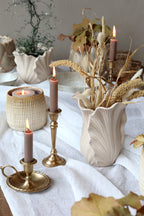 FIORIERA IN MAIOLICA CON FOGLIE CHIC ANTIQUE