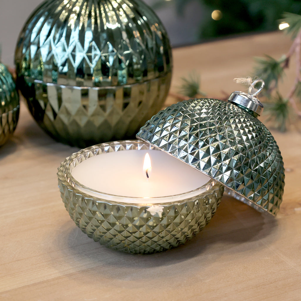 CANDELA PALLINA DI NATALE VERDE CHIC ANTIQUE