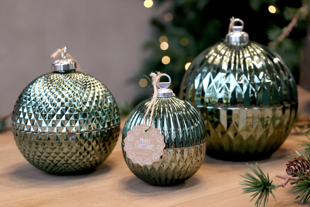 CANDELA PALLINA DI NATALE VERDE CHIC ANTIQUE