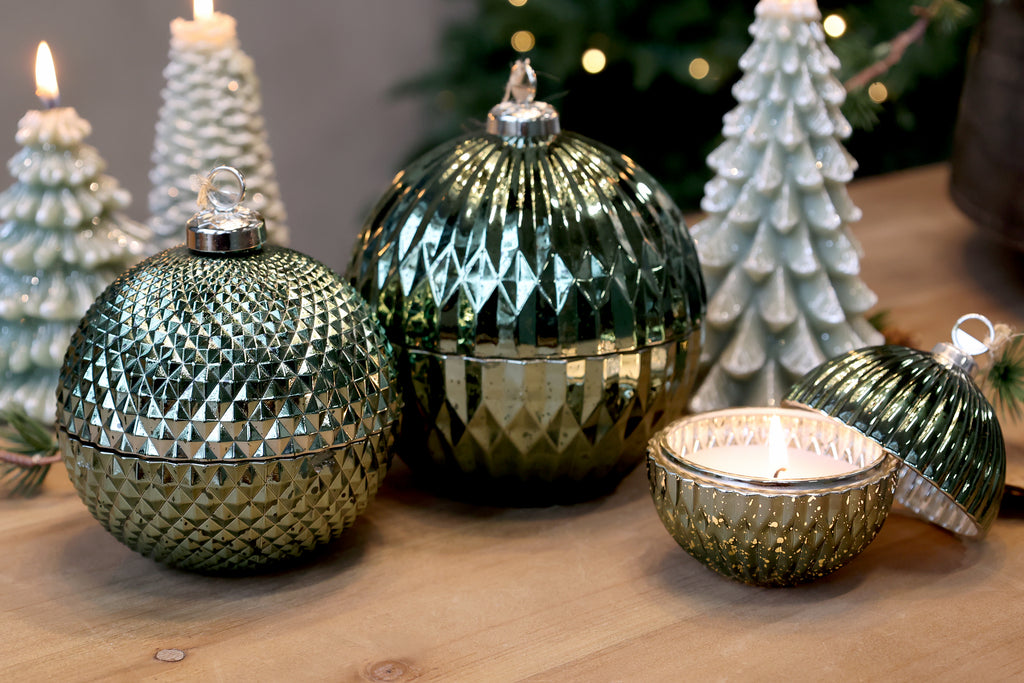 CANDELA PALLINA DI NATALE VERDE CHIC ANTIQUE