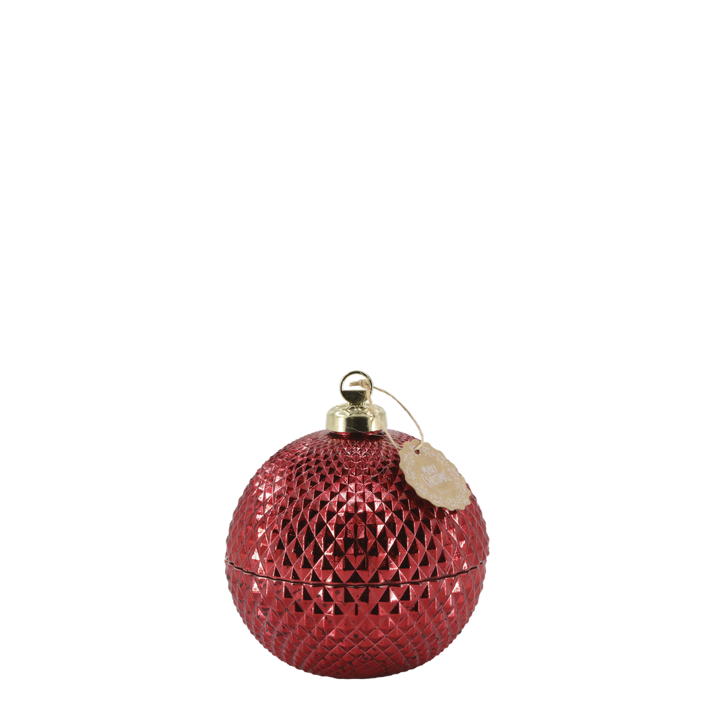 CANDELA PALLINA DI NATALE ROSSA CHIC ANTIQUE