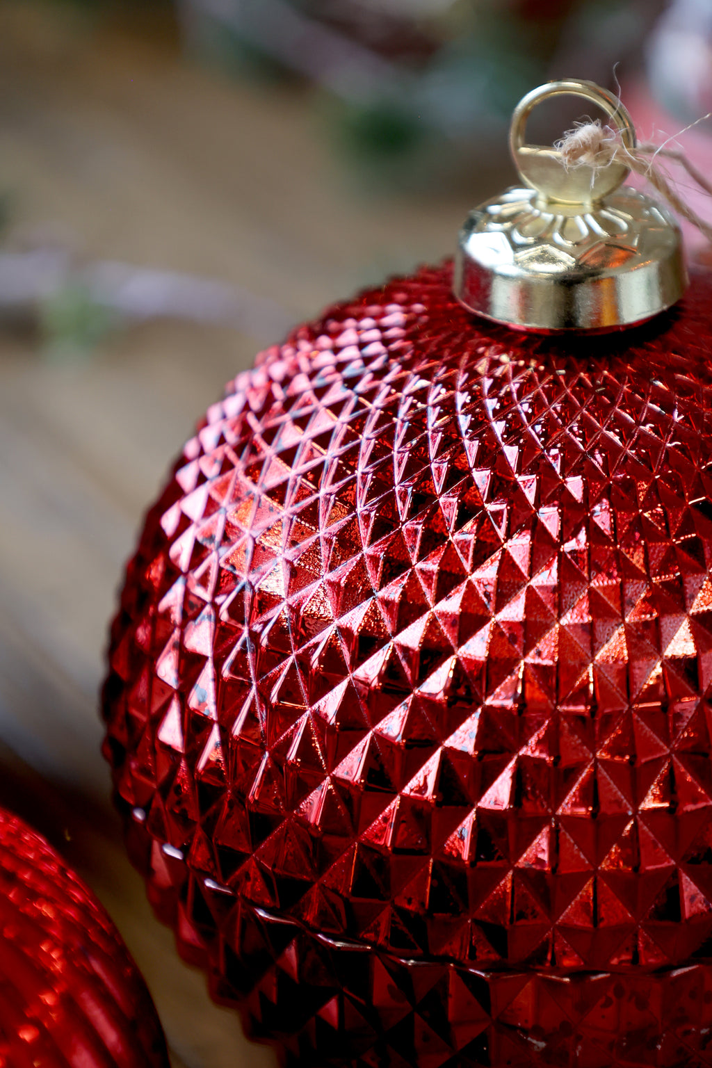 CANDELA PALLINA DI NATALE ROSSA CHIC ANTIQUE