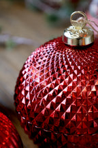 CANDELA PALLINA DI NATALE ROSSA CHIC ANTIQUE