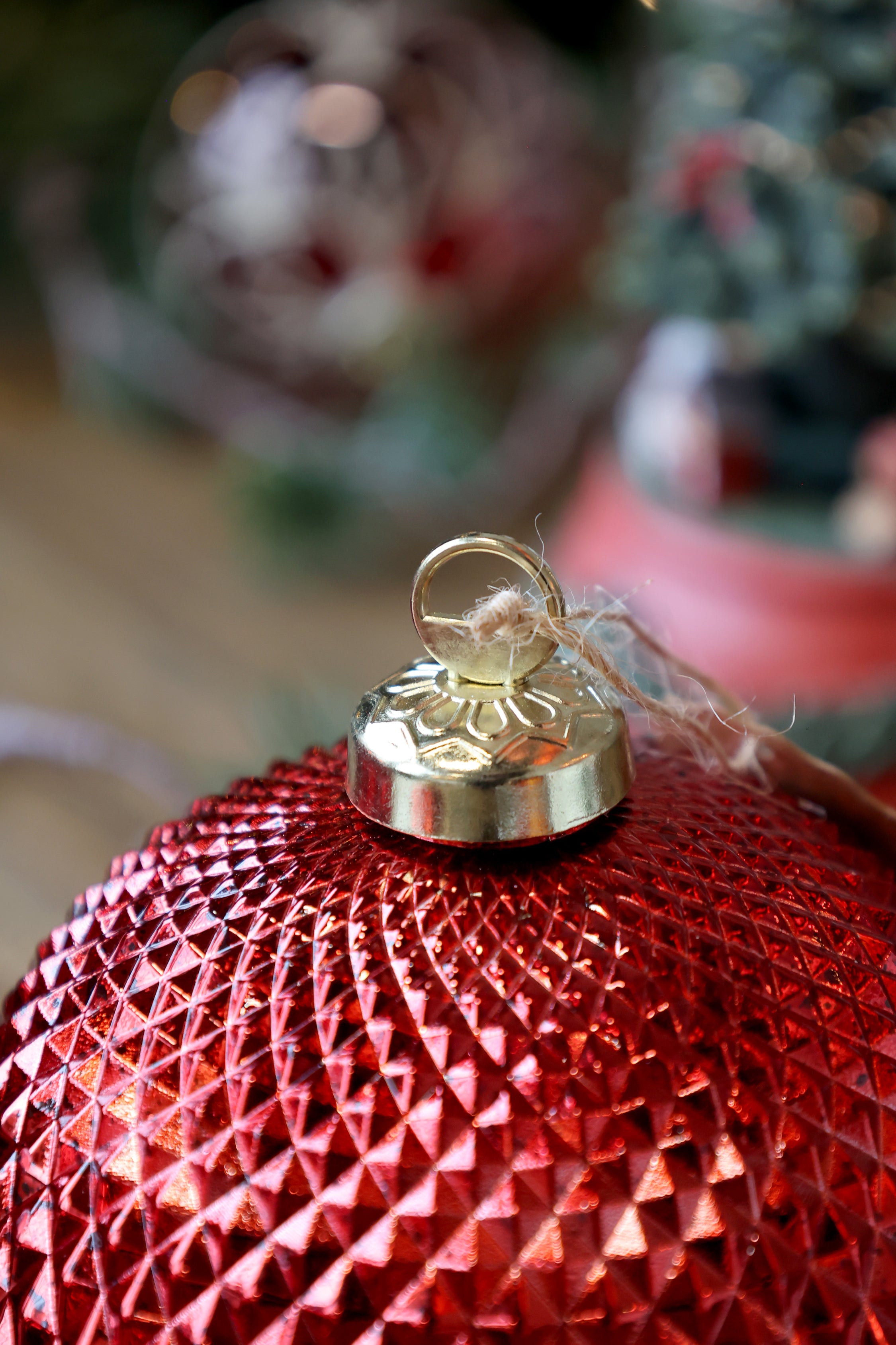 CANDELA PALLINA DI NATALE ROSSA CHIC ANTIQUE