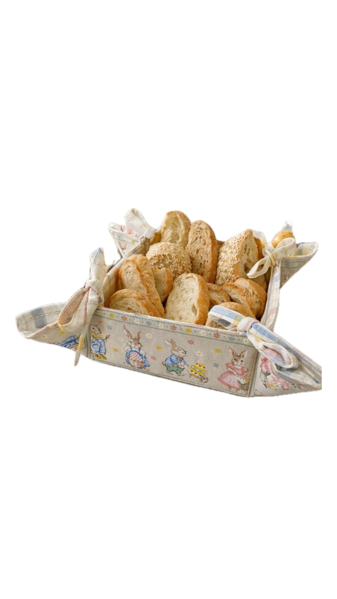 CESTINO PORTA PANE DISEGNO CONIGLIETTI PASQUALI - PEZZOLI