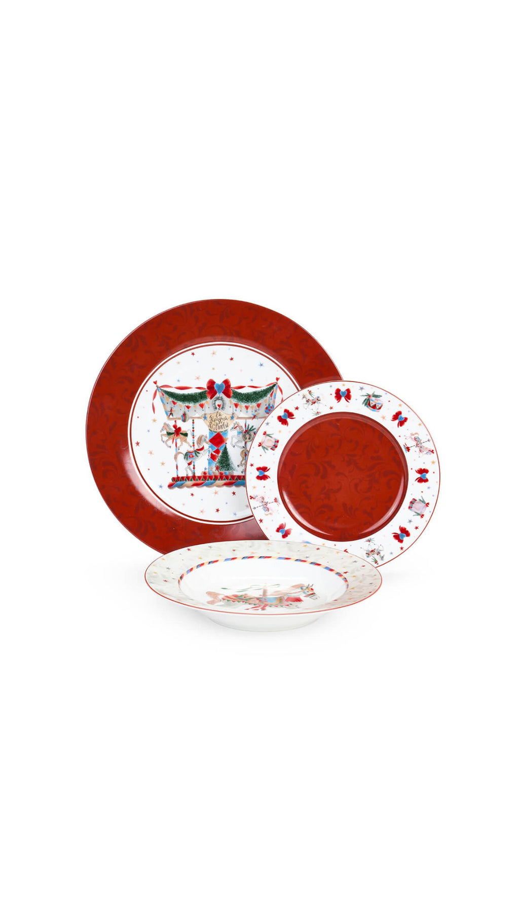 SET 18 PIATTI CON SCATOLA LA GIOSTRA DI AMELIE - NUVOLE DI STOFFA