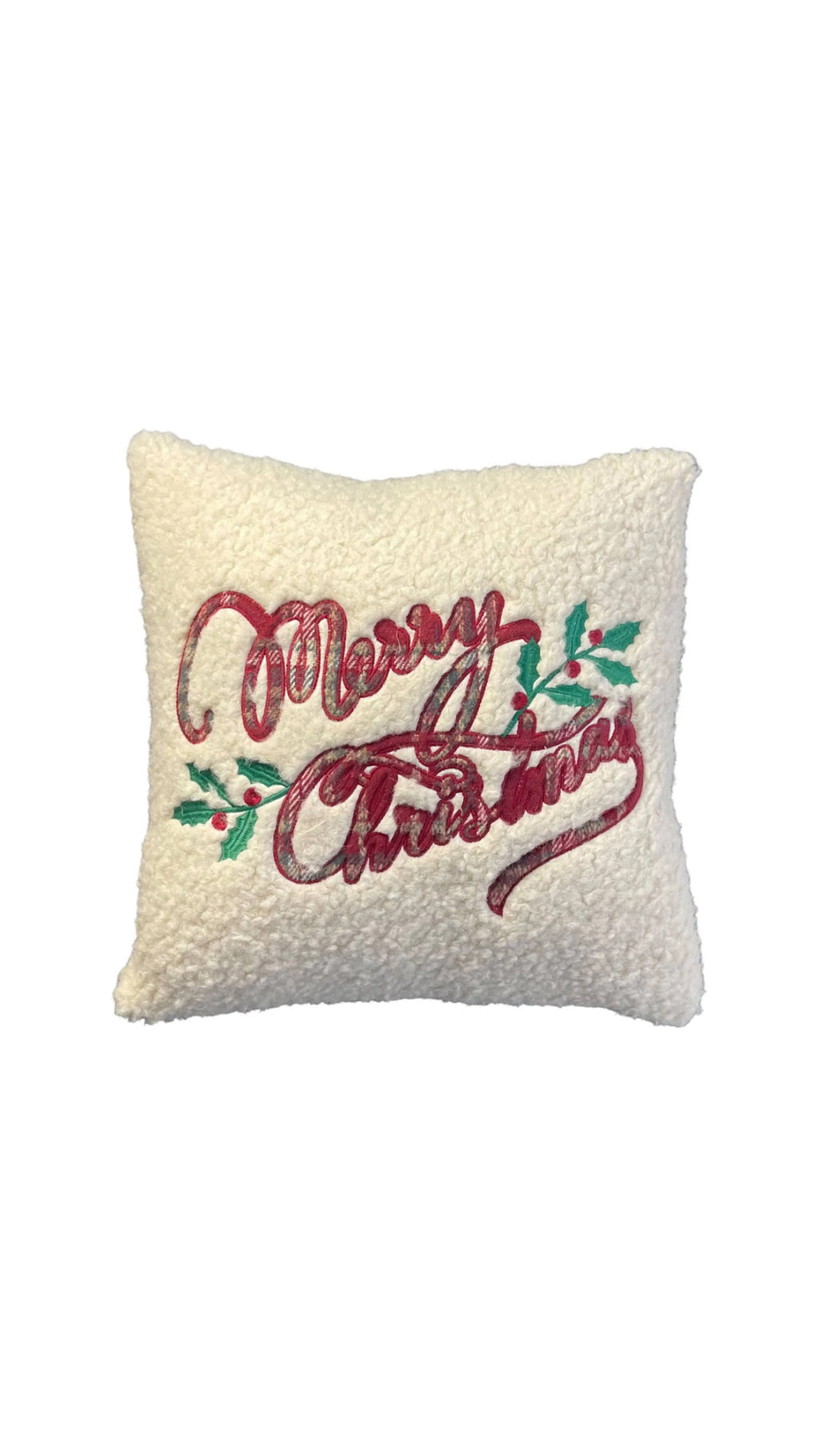 CUSCINO NATALIZIO CON RICAMO MERRY CHRISTMAS "COTTAGE" 45x45 CM - CLODETTE