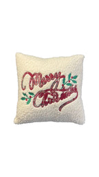 CUSCINO NATALIZIO CON RICAMO MERRY CHRISTMAS "COTTAGE" 45x45 CM - CLODETTE