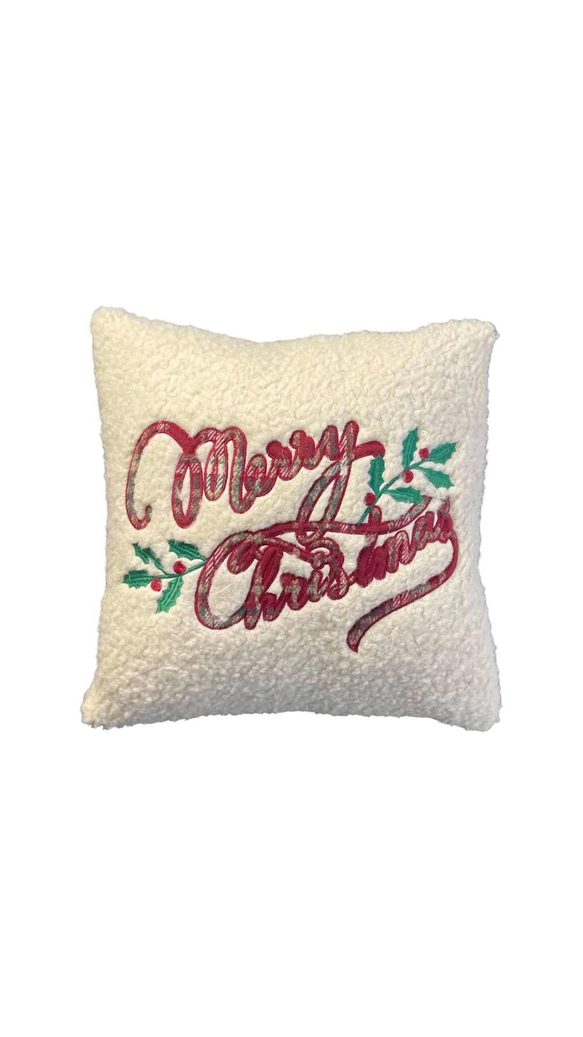 CUSCINO NATALIZIO CON RICAMO MERRY CHRISTMAS "COTTAGE" 45x45 CM - CLODETTE