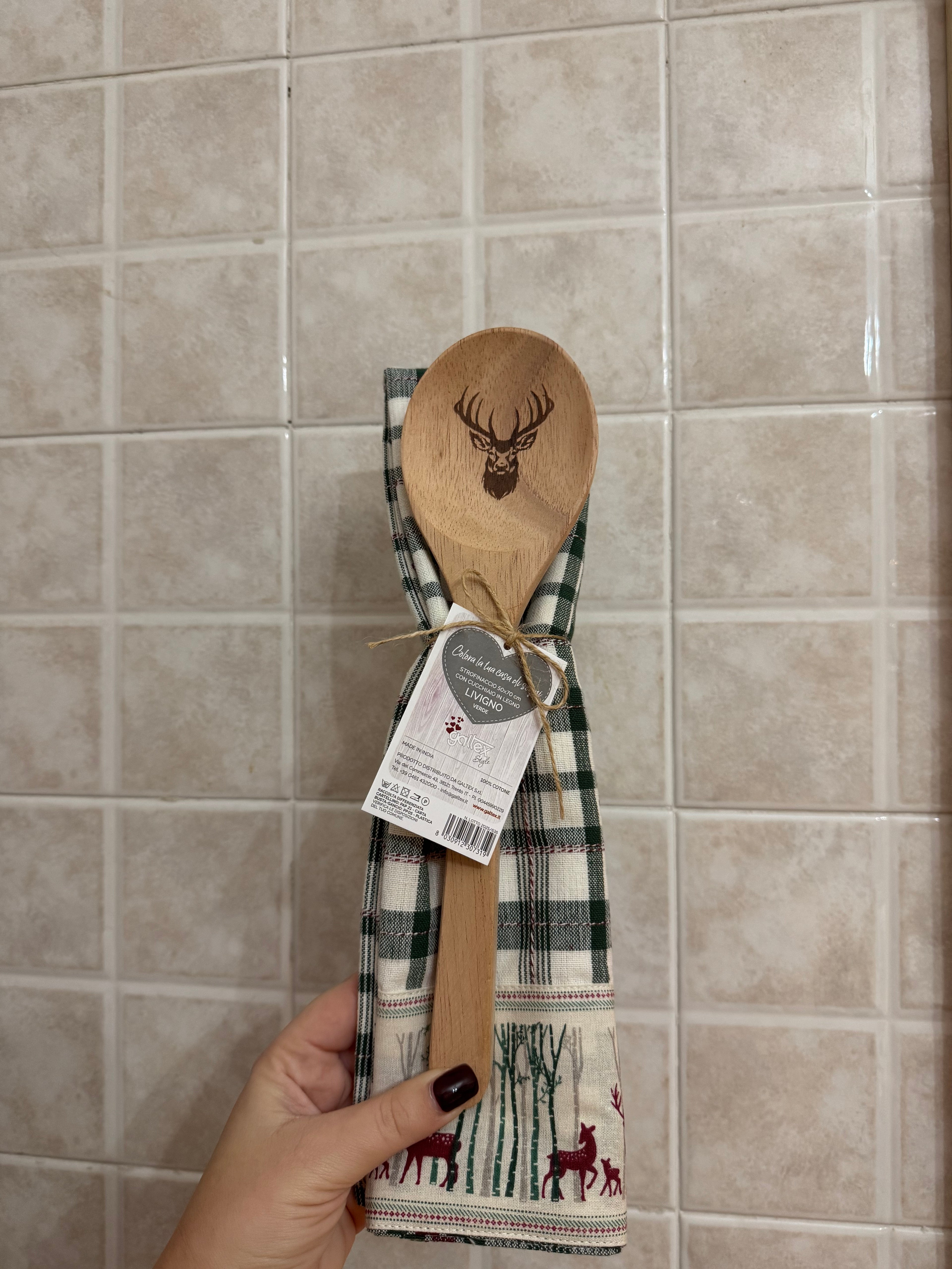 STROFINACCIO CON CUCCHIAIO LEGNO LIVIGNO - DAUNEX