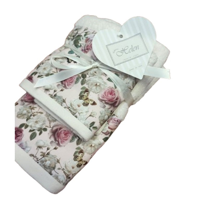 COPPIA SPUGNA ASCIUGAMANO + OSPITE PEONIA AVORIO - HELEN