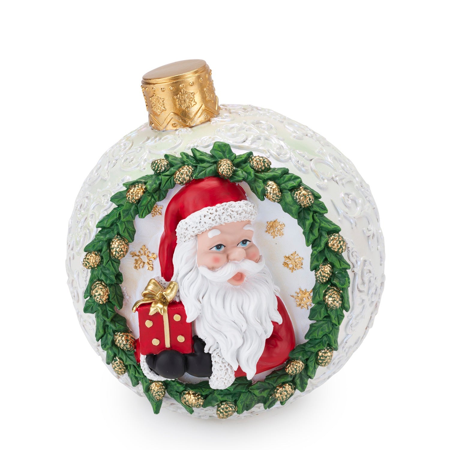 SFERA BABBO NATALE BIANCO PERLA ø22 H.24CM. HENRIETTE