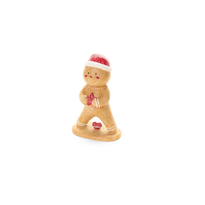 GINGERBREAD CON STELLA ROSSA 16.5x10x25 - NUVOLE DI STOFFA