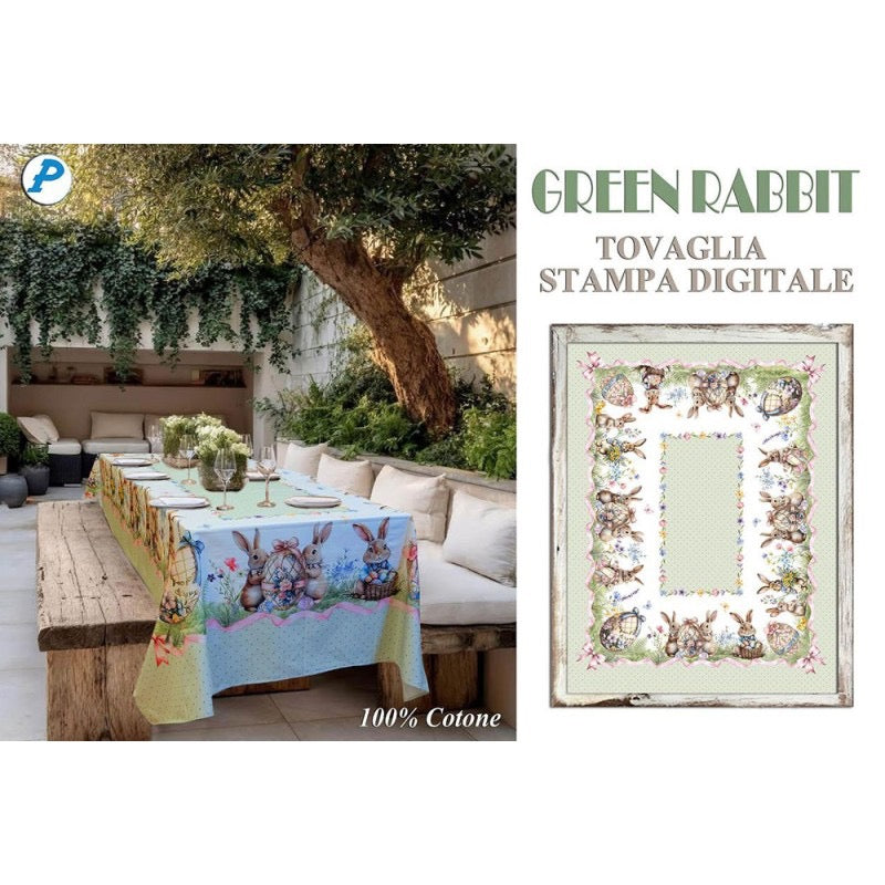 TOVAGLIA COTONE GREEN RABBIT - PEZZOLI