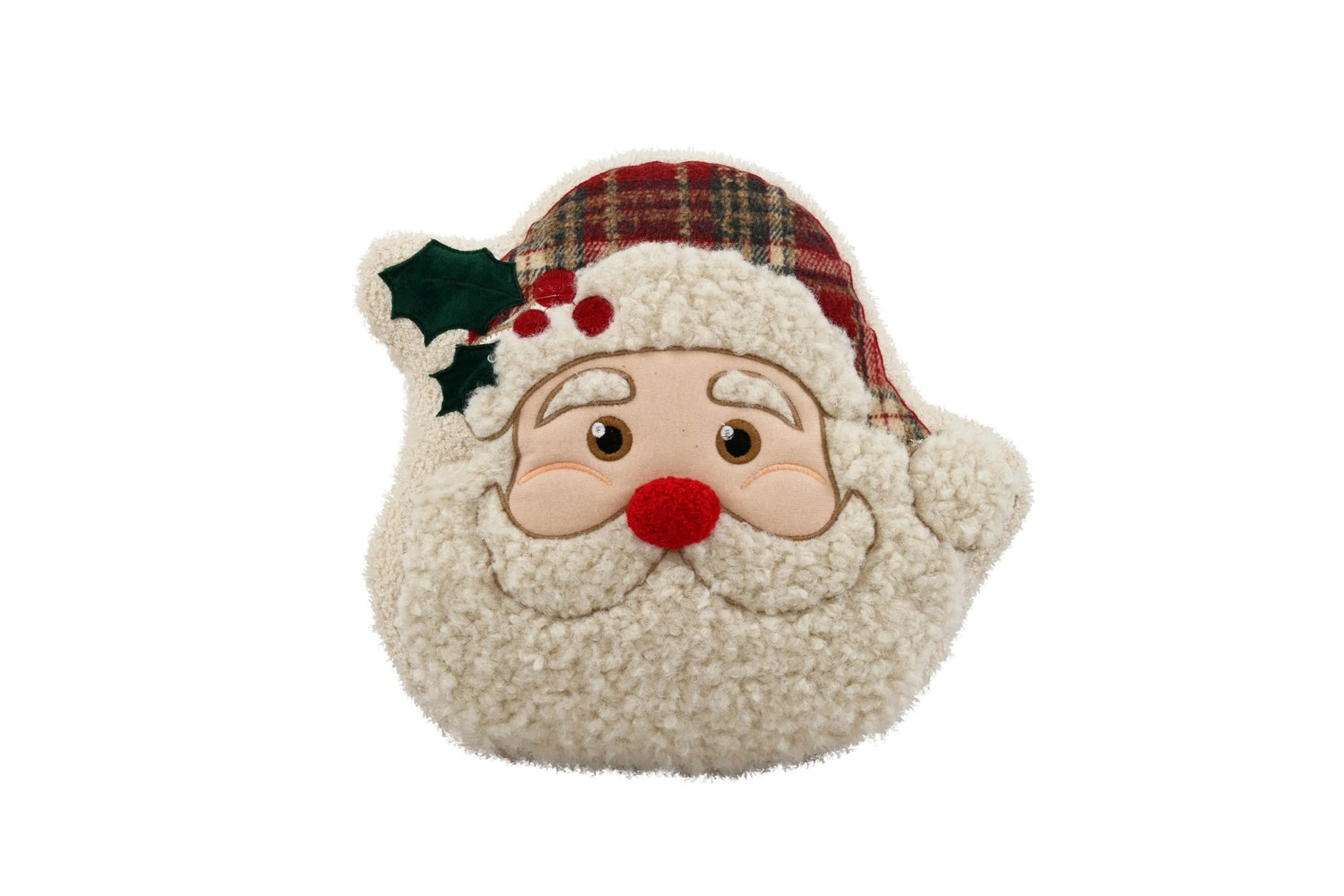 CUSCINO NATALIZIO SAGOMA BABBO NATALE "COTTAGE" 38X38 CM - CLODETTE