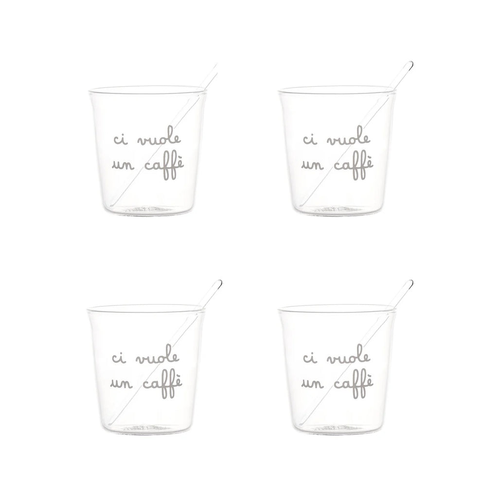 SET 4 BICCH. ESPRESSO "CI VUOLE UN CAFFÈ" - SIMPLE DAY
