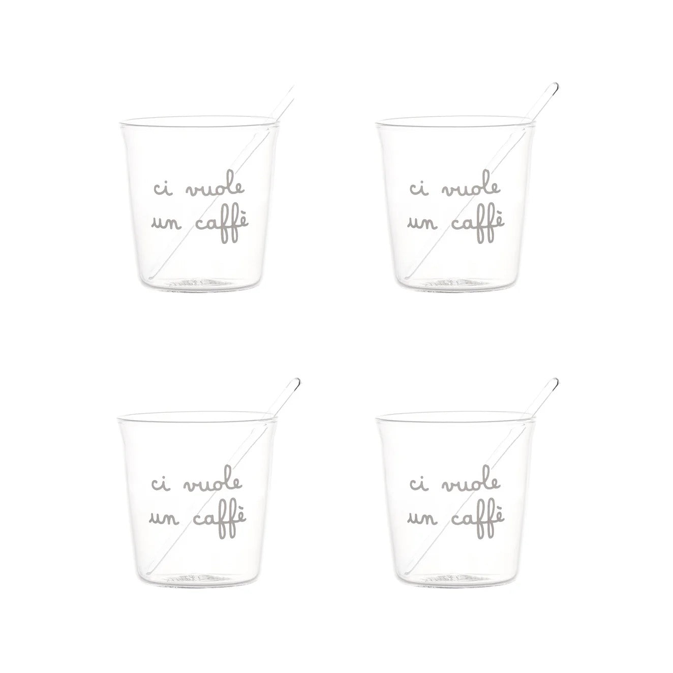 SET 4 BICCH. ESPRESSO "CI VUOLE UN CAFFÈ" - SIMPLE DAY