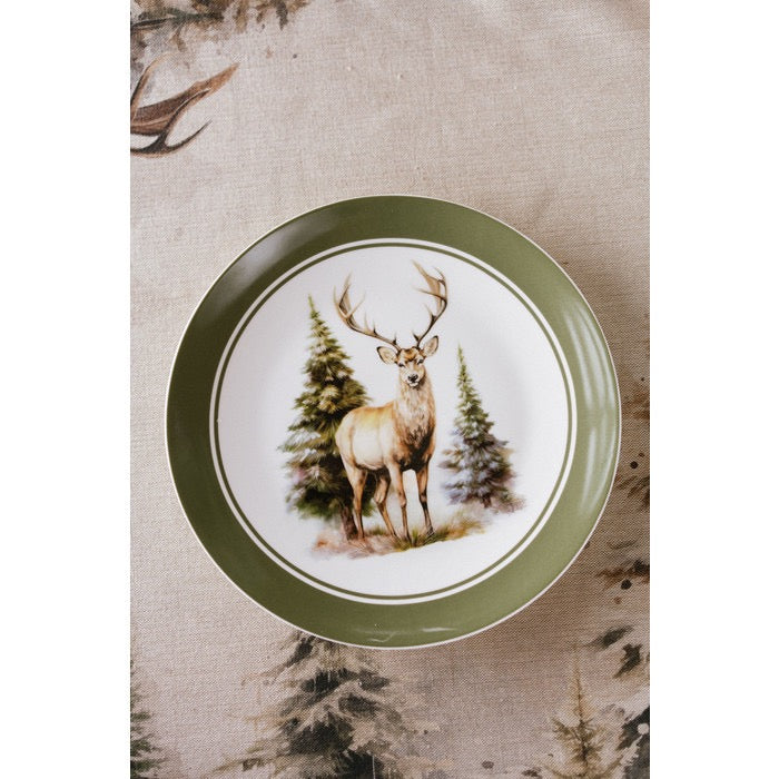 SET 2 PIATTI CON CERVO CON SCATOLA 20.3 CM BOSCO INCANTATO - NUVOLE DI STOFFA
