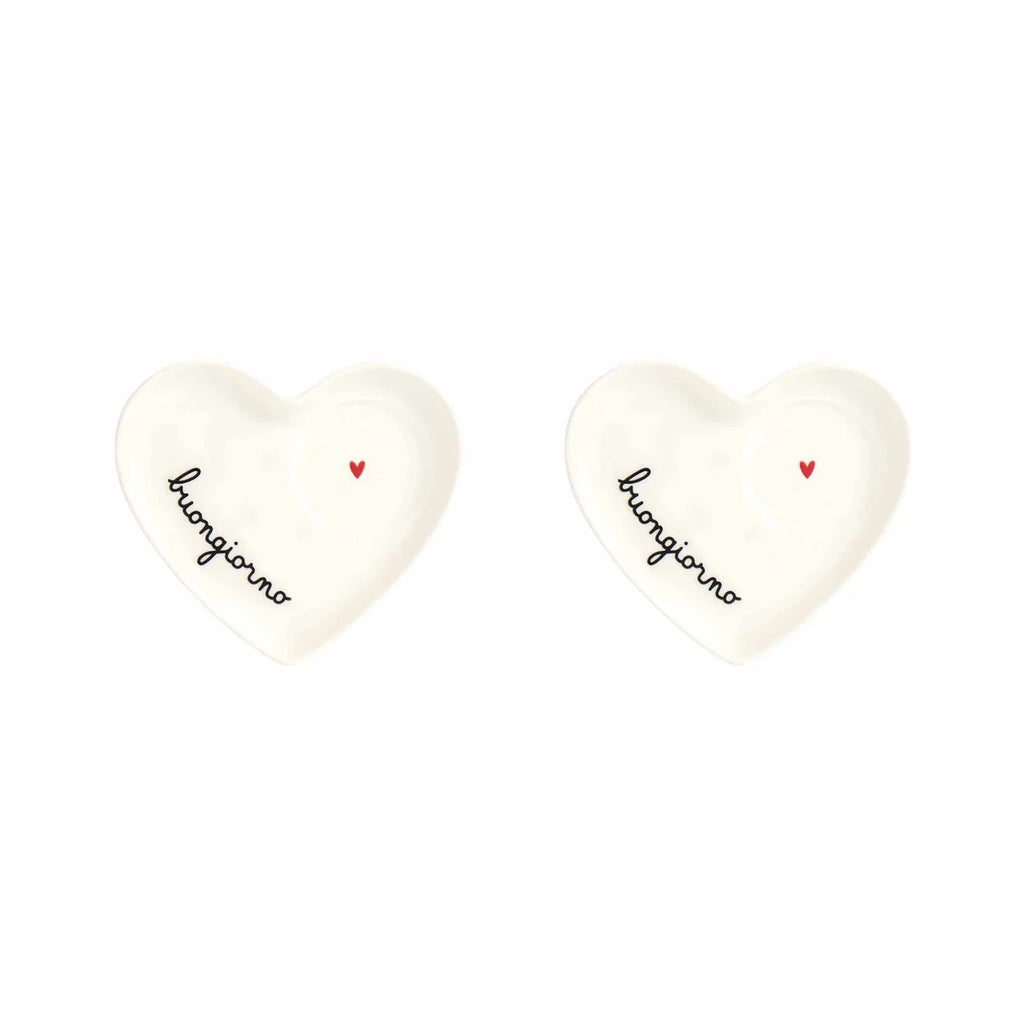 2 PIATTINI PER TAZZINE A CUORE "BUONGIORNO" - SIMPLE DAY