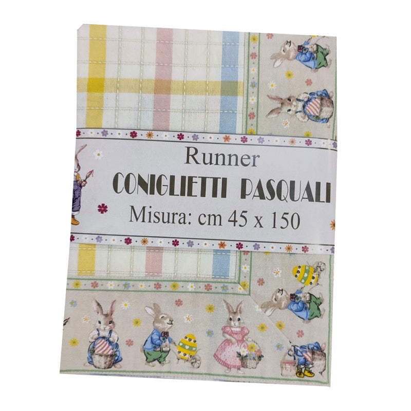 RUNNER DISEGNO CONIGLIETTI PASQUALI - PEZZOLI