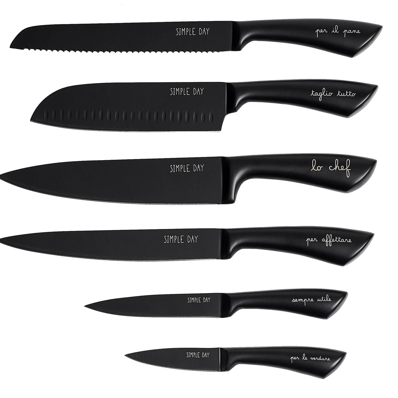 SET 6 COLTELLI PER LA CUCINA CORSIVO - SIMPLE DAY