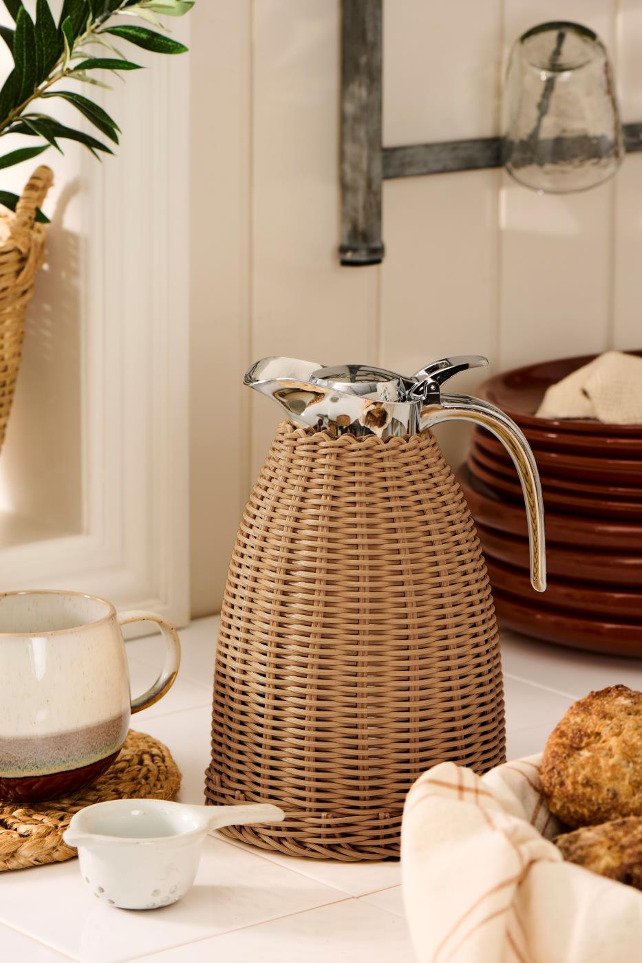 THERMOS MARRONE POLYRATTAN TESSUTO A MANO 1,5 L IB LAURSEN