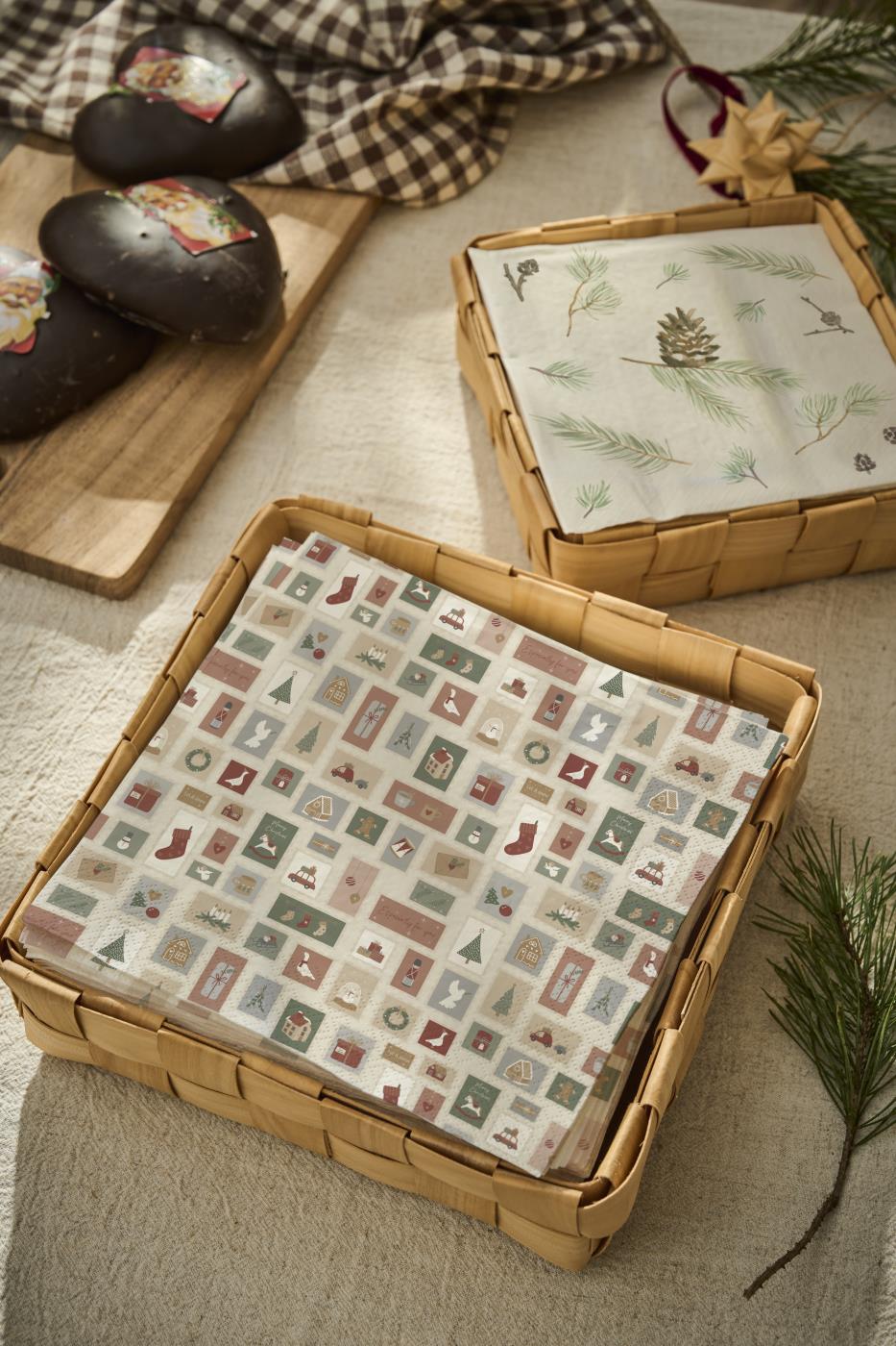 SET DI CESTI DI 2 QUADRATI IN LEGNO INTRECCIATO IB LAURSEN