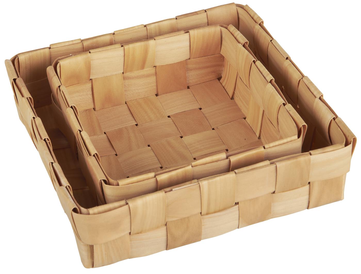 SET DI CESTI DI 2 QUADRATI IN LEGNO INTRECCIATO IB LAURSEN