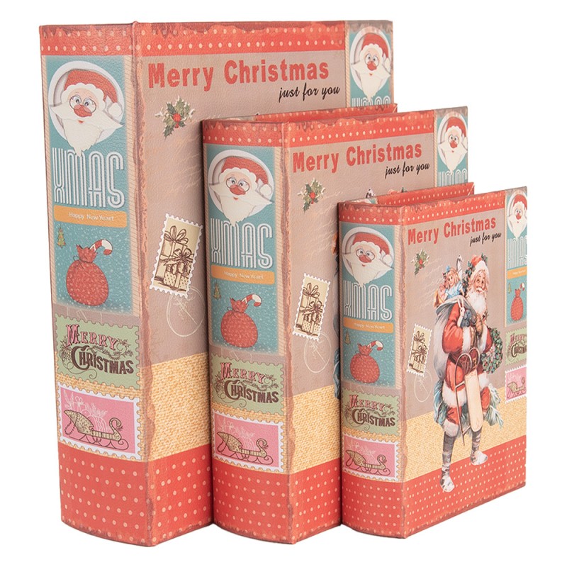 SCATOLA DI ARCHIVIAZIONE SET DI 3 LIBRI BABBO NATALE CLAYRE & EEF
