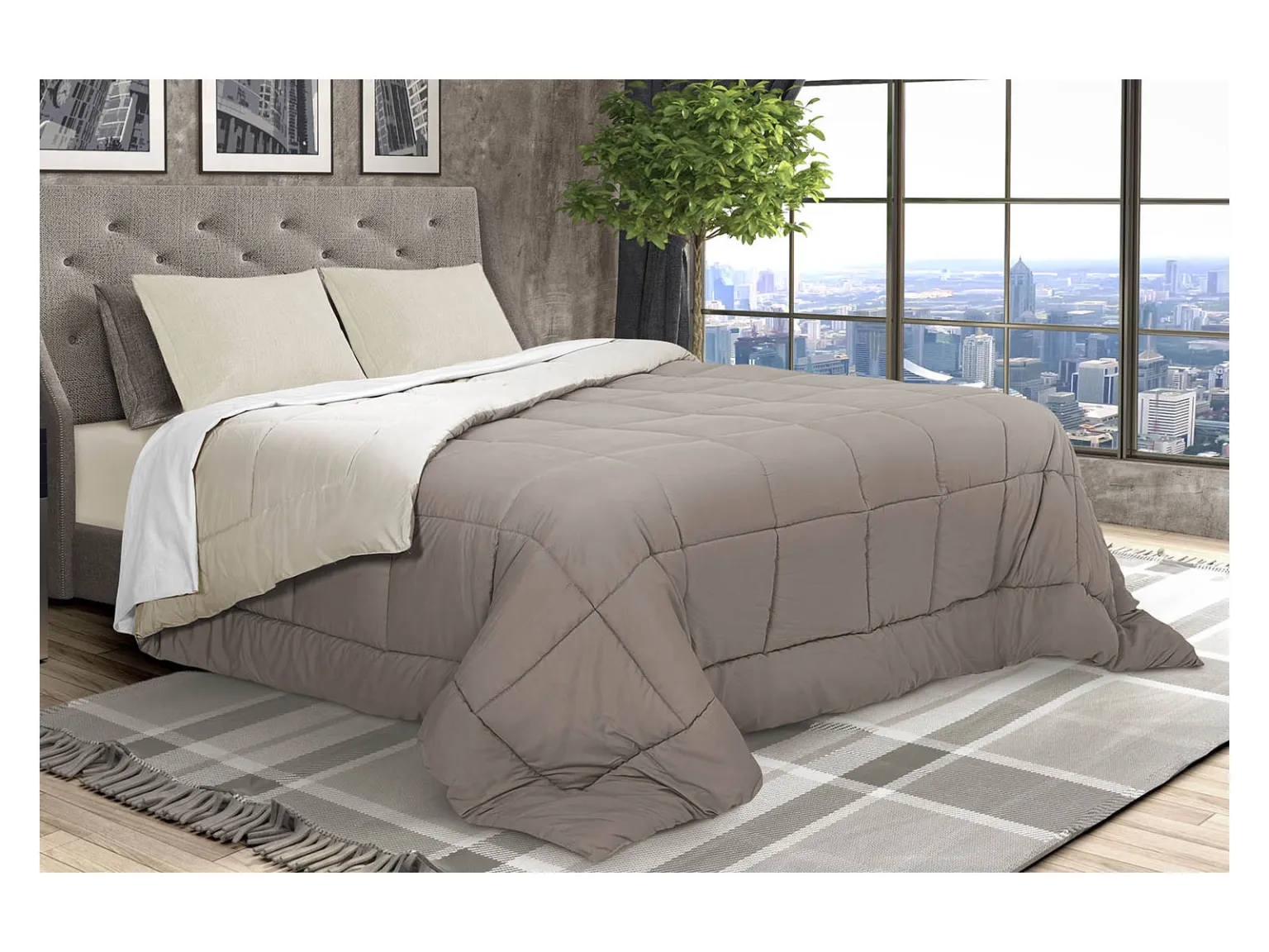 TRAPUNTA MATRIMONIALE MICROFIBRA – LINO/CORDA DAUNEX