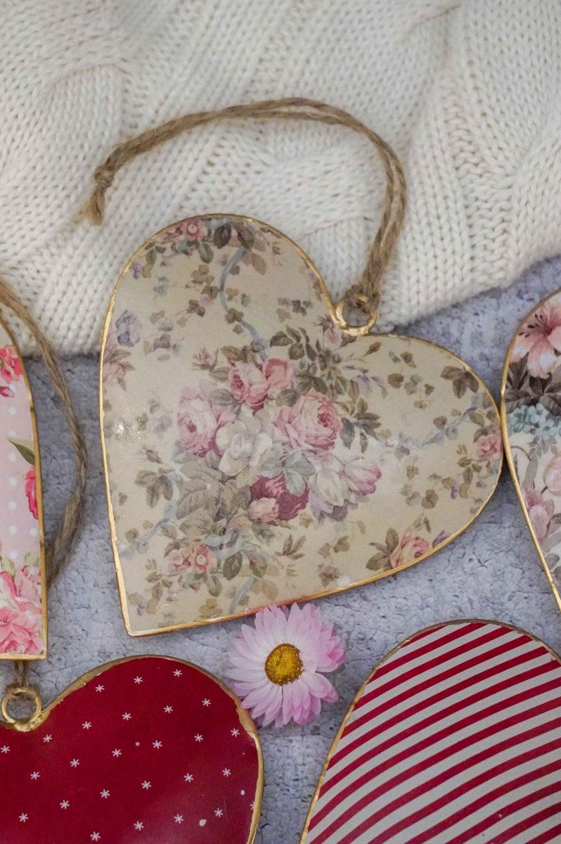 CUORE IN METALLO SOSPESO ROSE 10 CM ISABELLE ROSE