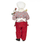 STATUETTA BABBO NATALE 28 CM ROSSO BIANCO TESSUTO CLAYRE & EEF
