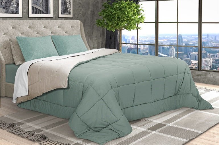 TRAPUNTA MATRIMONIALE MICROFIBRA – SALVIA/LINO DAUNEX