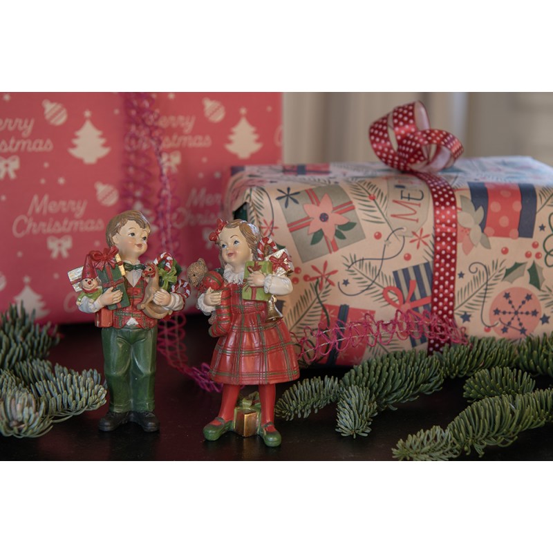 STATUETTA DECORATIVA NATALIZIA 2 BAMBINI CLAYRE & EEF