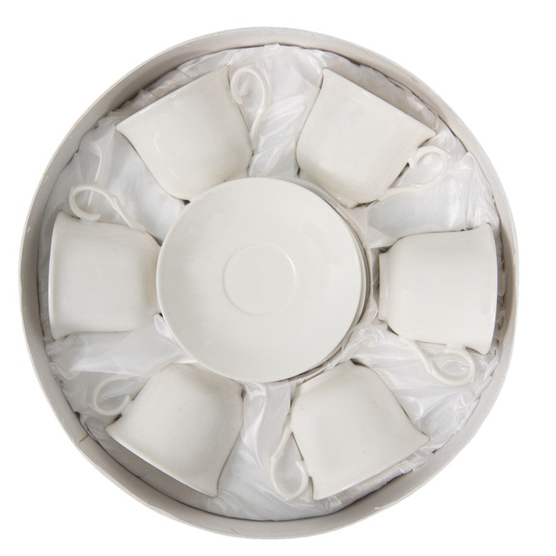 TAZZA E PIATTINO SET DI 6 220 ML BIANCO PORCELLANA CLAYRE & EEF