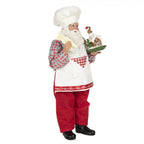 STATUETTA BABBO NATALE 28 CM ROSSO BIANCO TESSUTO CLAYRE & EEF