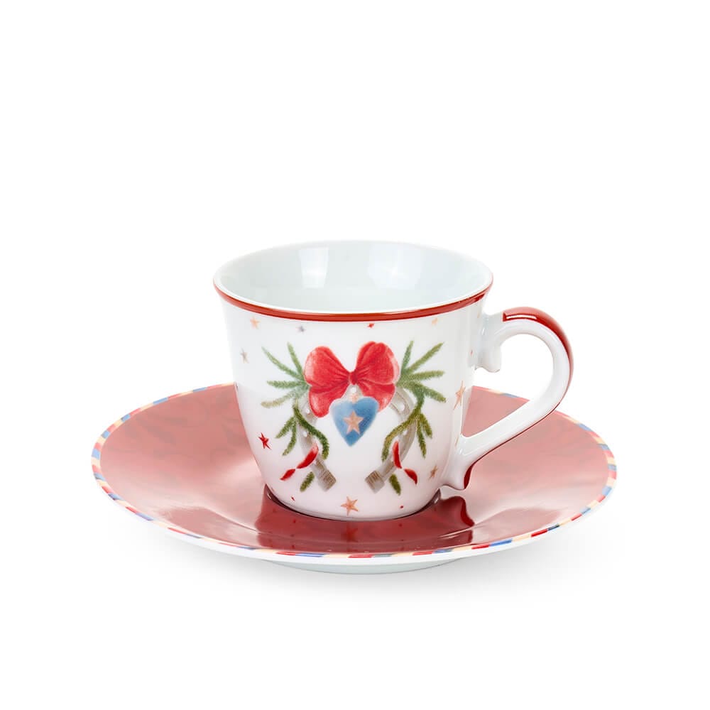 SET 2 TAZZINE CON PIATTINO 90ML LA GIOSTRA DI AMELIE - NUVOLE DI STOFFA