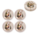 SET 4 SOTTOBICCHIERI CERVO BOSCO INCANTATO - NUVOLE DI STOFFA