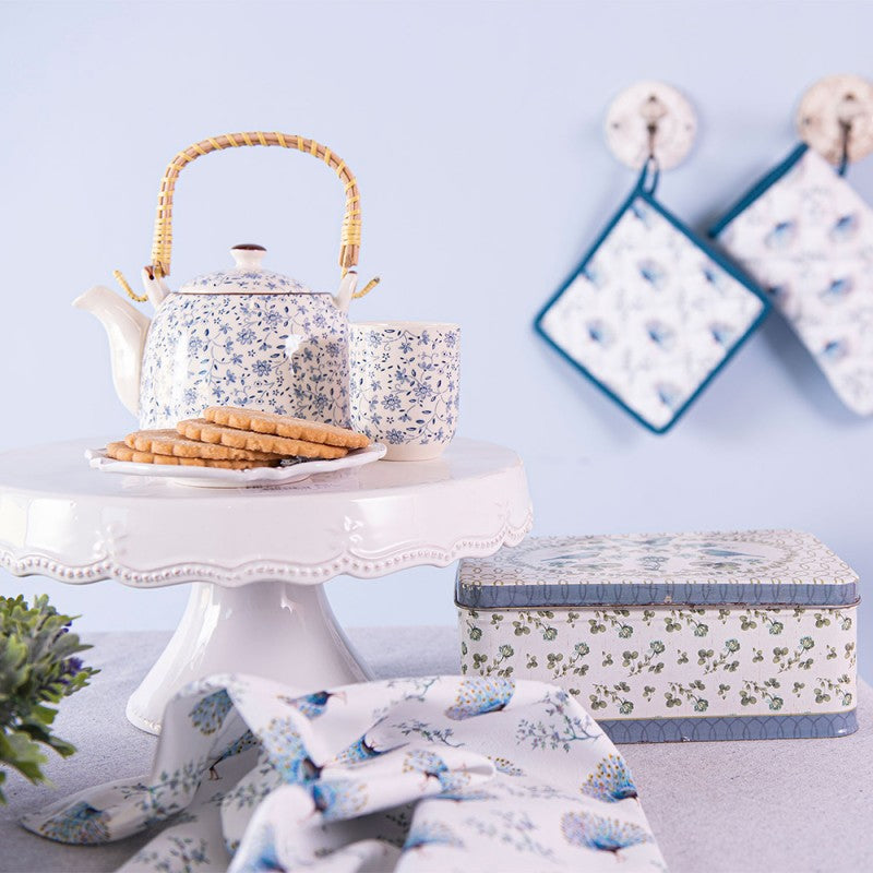 TEIERA CON INFUSORE 700 ML BLU CERAMICA FIORI CLAYRE & EEF