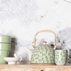 TEIERA CON INFUSORE 700 ML VERDE CERAMICA FIORI CLAYRE & EEF