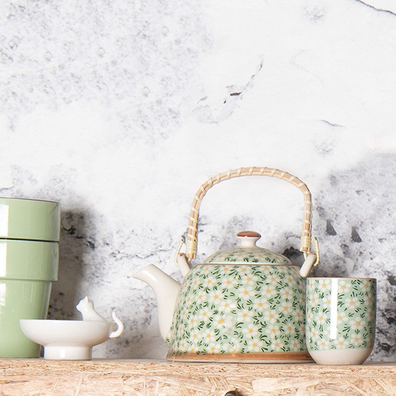 TEIERA CON INFUSORE 700 ML VERDE CERAMICA FIORI CLAYRE & EEF