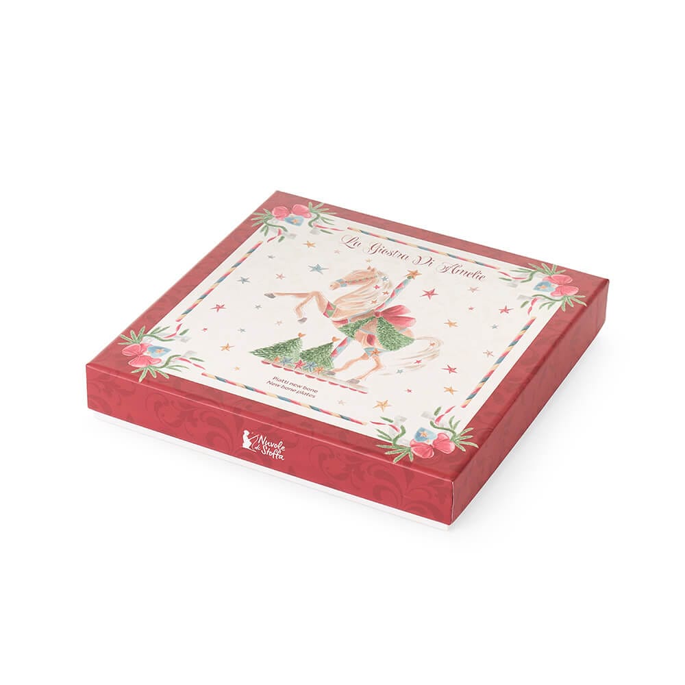 SET 2 PIATTI DOLCE CON SCATOLA 19 CM LA GIOSTRA DI AMELIE - NUVOLE DI STOFFA