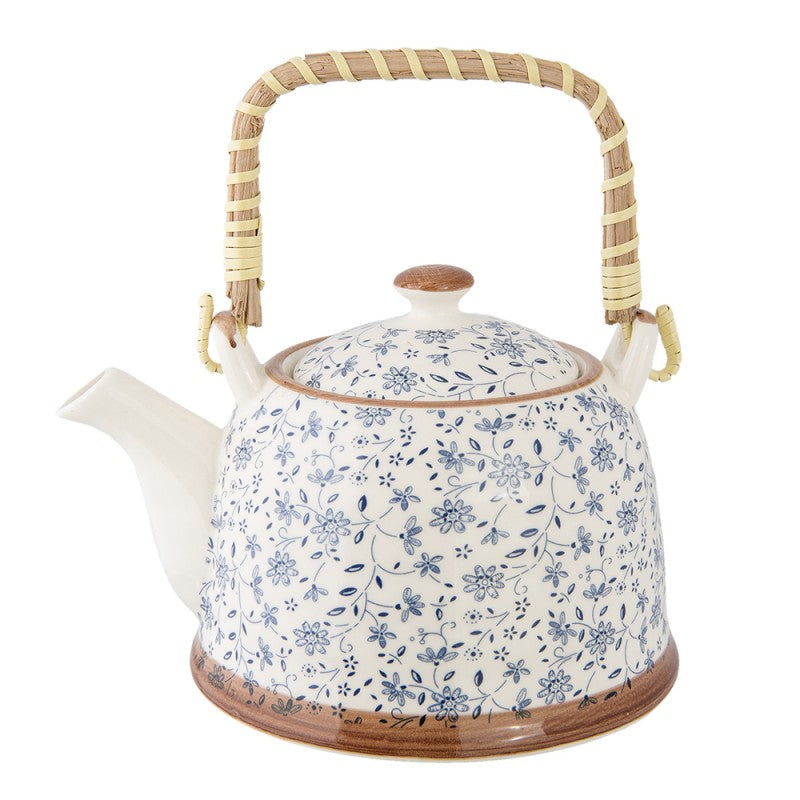 TEIERA CON INFUSORE 700 ML BLU CERAMICA FIORI CLAYRE & EEF