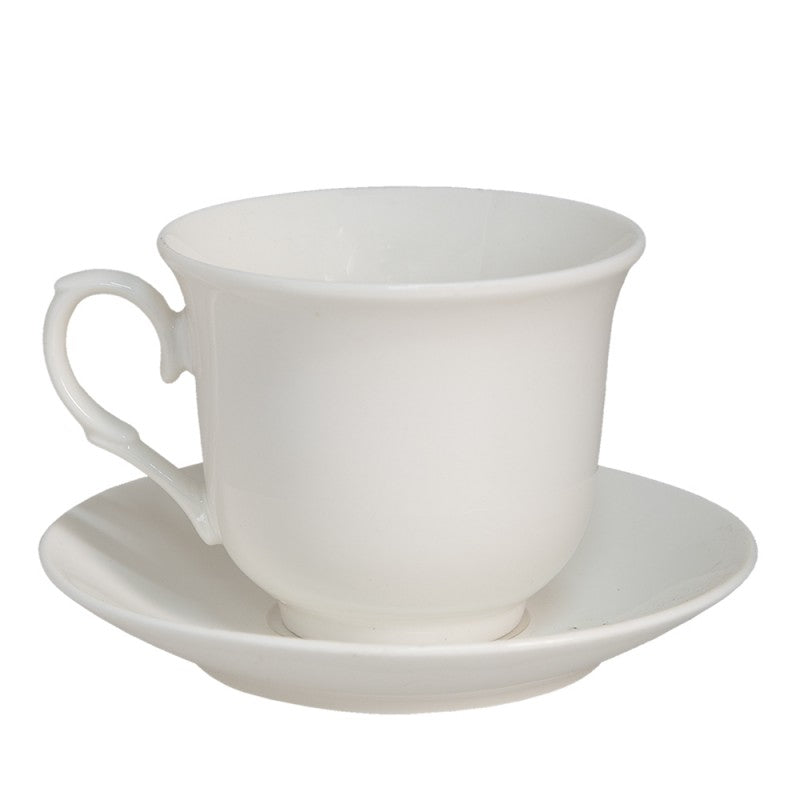 TAZZA E PIATTINO SET DI 6 220 ML BIANCO PORCELLANA CLAYRE & EEF