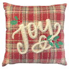 CUSCINO NATALIZIO CON RICAMO JOY "COTTAGE" 45x45 CM - CLODETTE