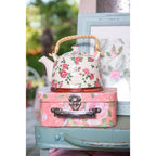 TEIERA CON INFUSORE 700 ML BEIGE ROSA CERAMICA FIORI CLAYRE & EEF