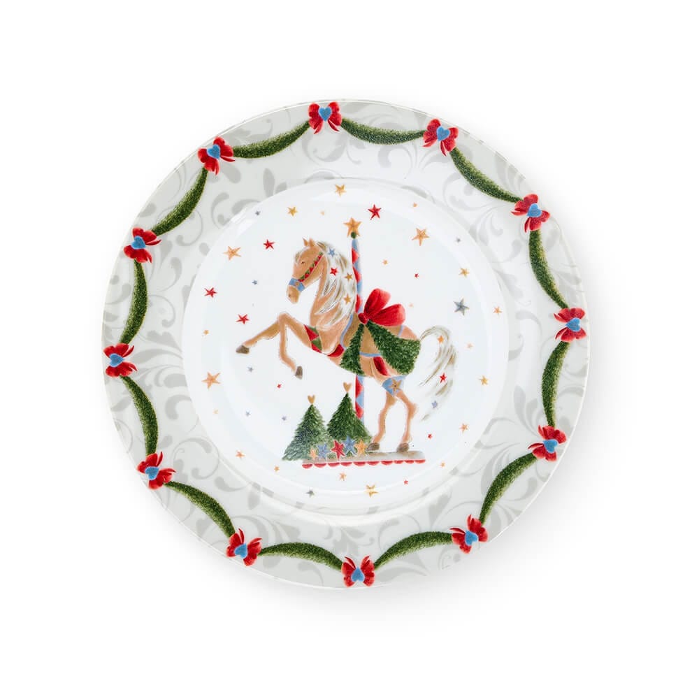 SET 2 PIATTI DOLCE CON SCATOLA 19 CM LA GIOSTRA DI AMELIE - NUVOLE DI STOFFA